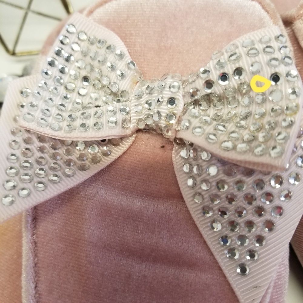 Victoria's Secret Pink Velvet Rhinestone Slippers - Picture 8 of 8